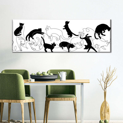 Black And White Cats Canvas Print