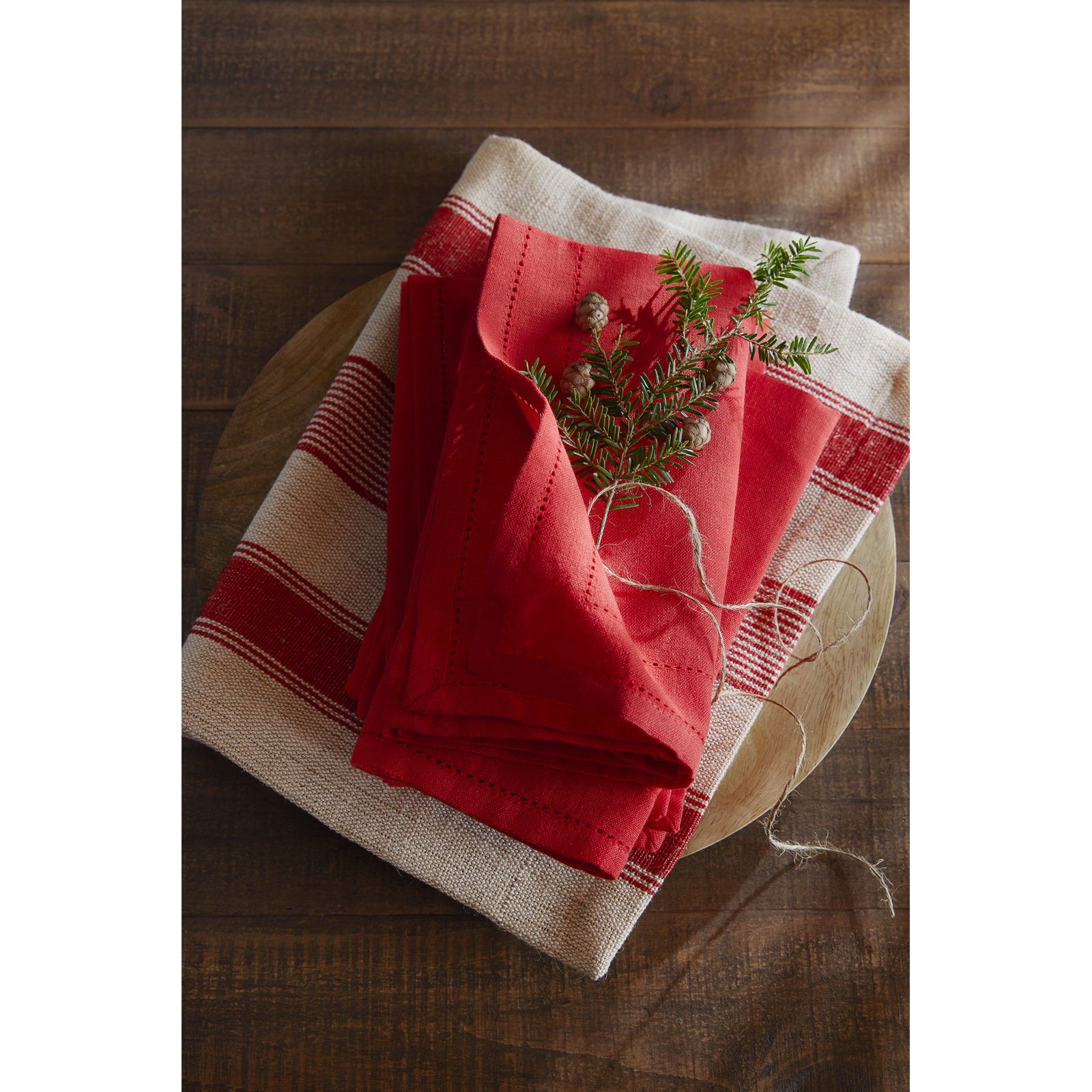 Gelder Reversible Linen Napkin, Red