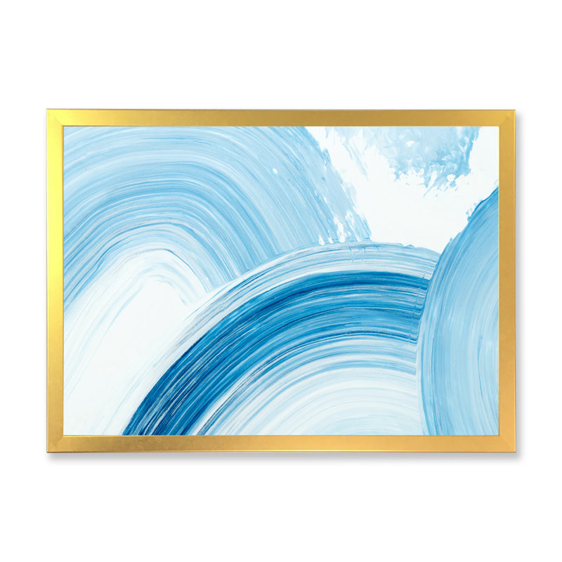 Encre bleue créative bleue, reproduction d'art sur toile, Toile encadrée dorée, H 16 po x l 32 po x P 1 po