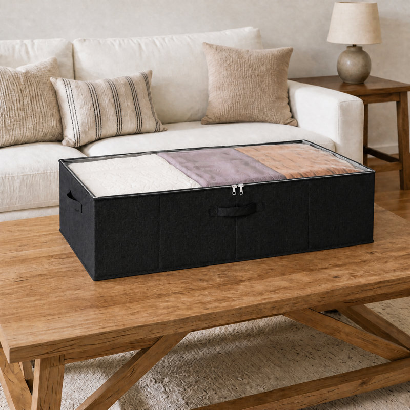 3 Pack 10" High Under Bed Storage Containers, Large Organizer Bins with Lids for Bedroom, Closet, Dorm and Blanket Storage