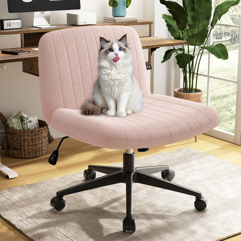 Criss-Cross Office Desk Chair With Wheels, Pink