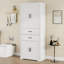 Armoire de rangement avec espace de rangement multifonctionnel, portes avec tablettes de rangement, 2 tiroirs, tablette réglable-2011682585