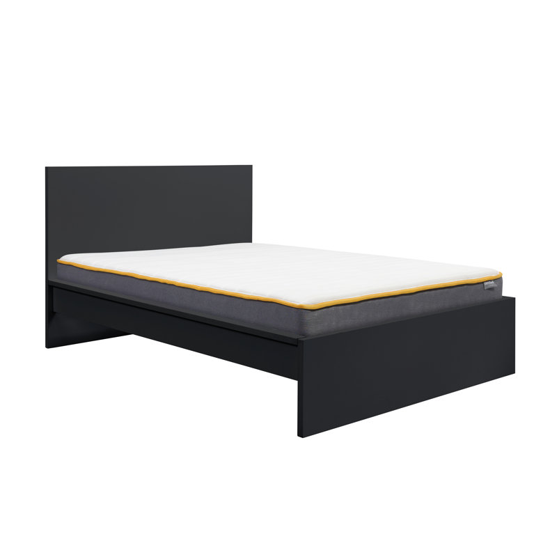 Marqita Kingsize (5') Panel Bed, Double (4'6), Black