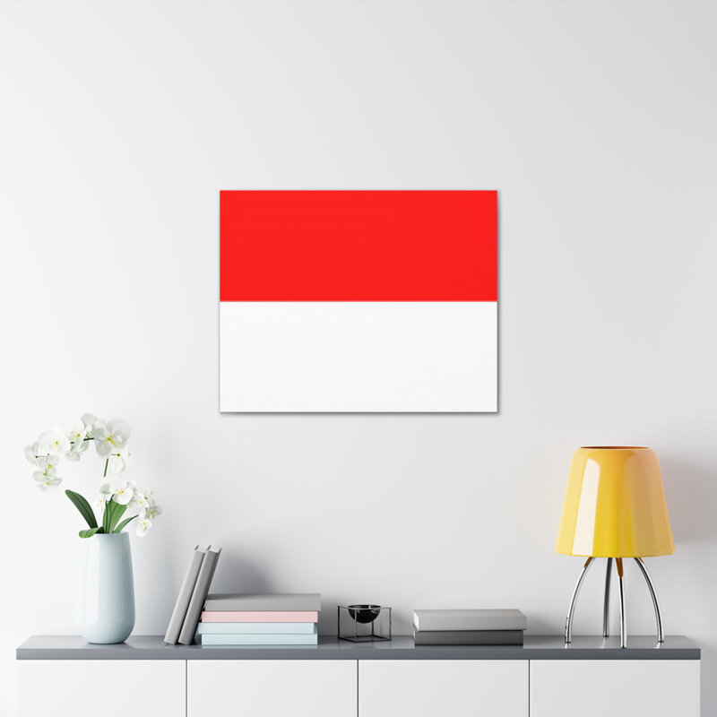 "Drapeau du pays indonésien" sur toile, H 18 po x l 24 po