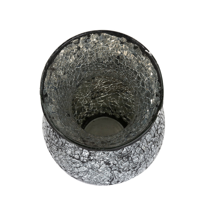 Thomson Handmade Glass Table Vase, Black Silver