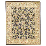 Hand Knotted Wool Area Rug in Black And Gold