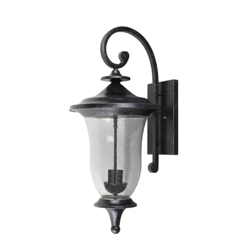 Lanterne murale d’extérieur 2 ampoules noires Corpuz, H 21,75 po x l 9 po x P 11 po