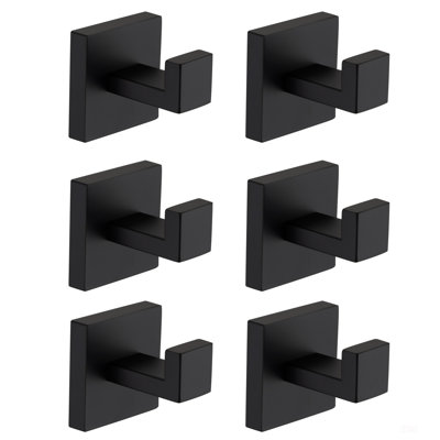 6 Pack Wall-Mounted Stainless Steel Bathroom Towel And Coat Hooks For Space-Saving And Modern Decor