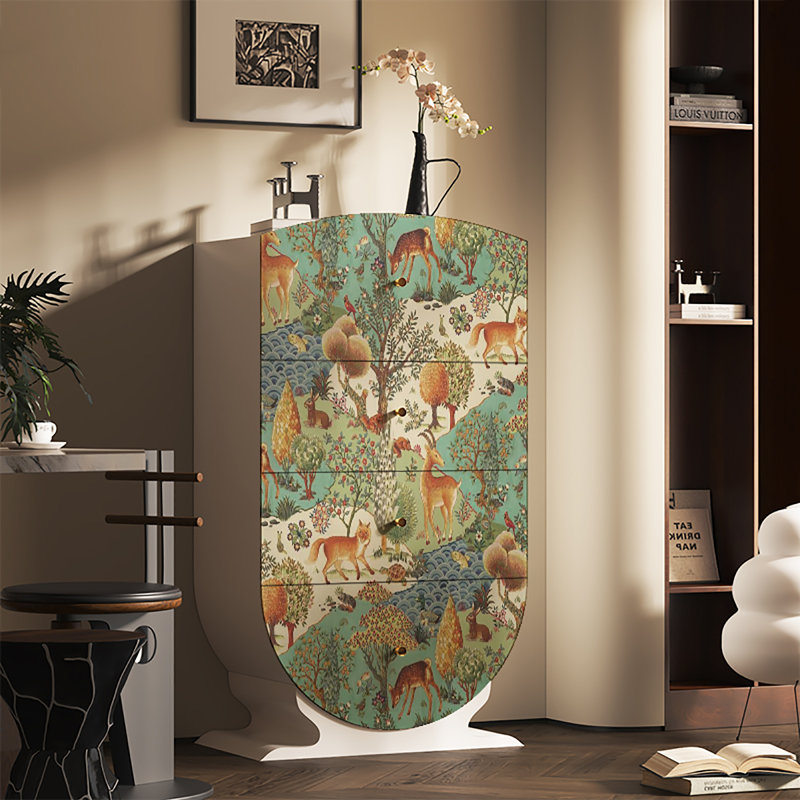 Armoire décorative à tiroirs vintage français, Blanc