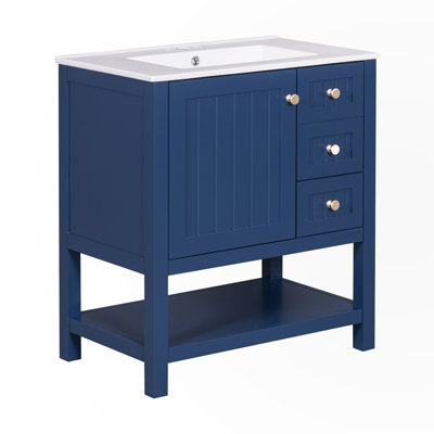 Bathroom Vanity Cabinet Combo With Ceramic Sink