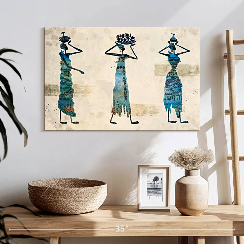 Leisha - récolte africaine bleue, H 16 po x l 24 po