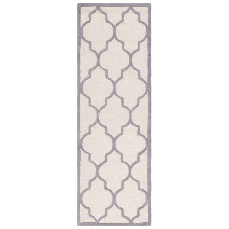 Cannen Hand Tufted Wool Geometric Rug, Runner 2'6" x 8'
