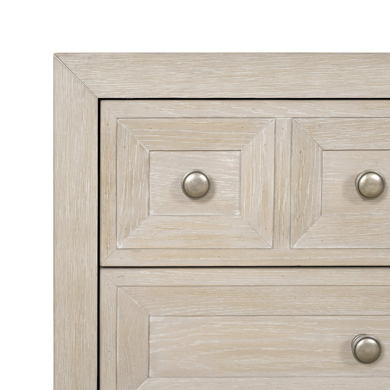 Commode 6 tiroirs avec miroir Schell, Beige