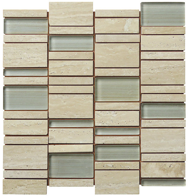 Carreau de mosaïque murale Travertine