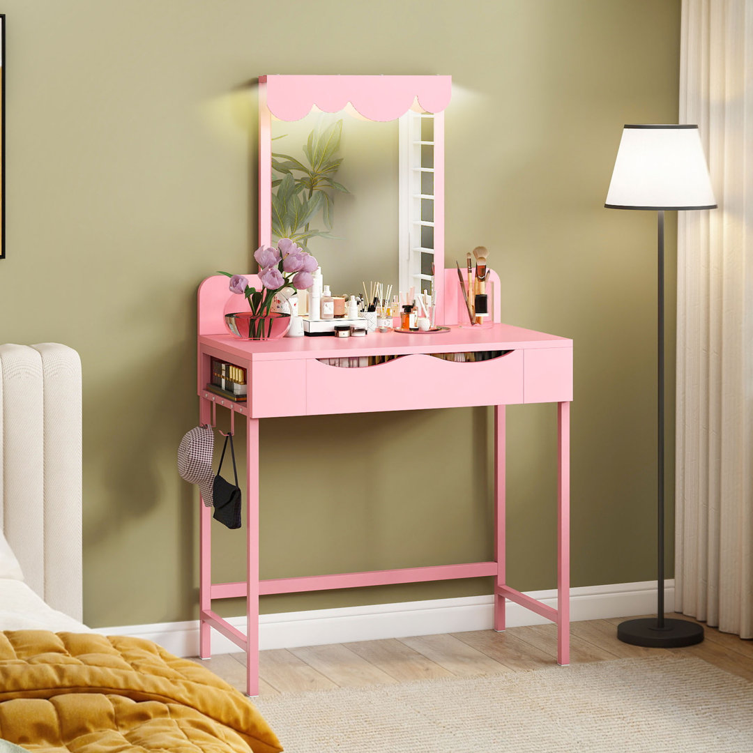 Cloud-Shaped Dressing Table with Mirror 80x40x140 cm