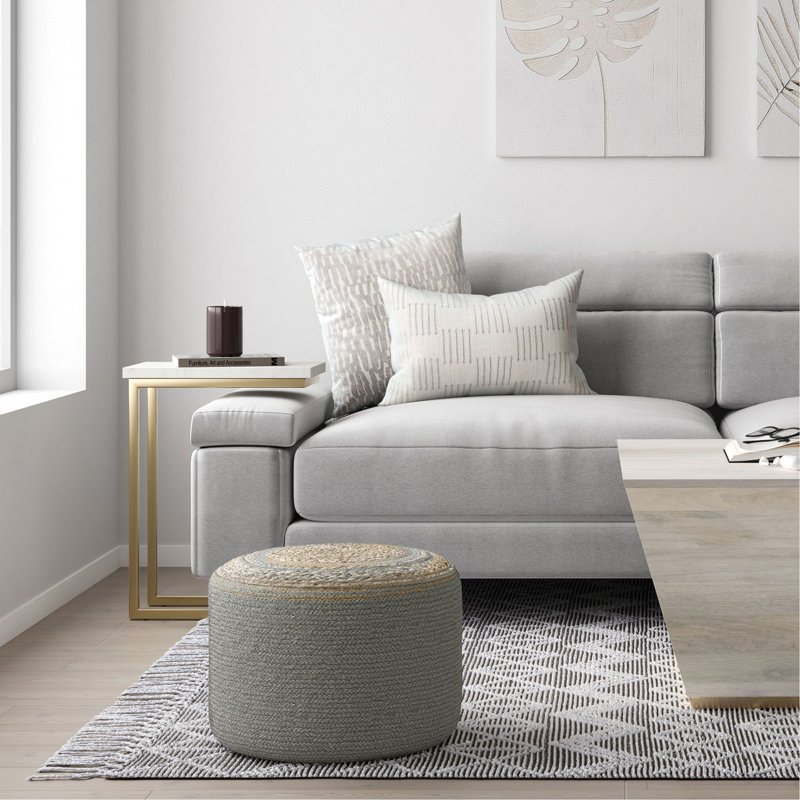 Pouf rond tressé