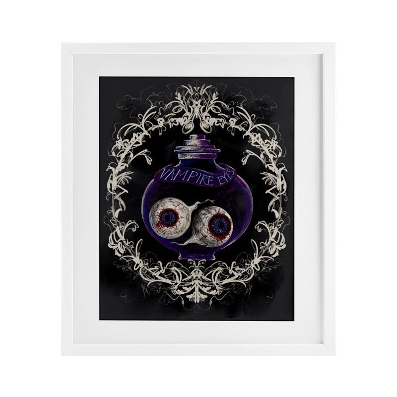 Vampire Eyes, H 16 po x l 13 po, Cadre blanc côtier