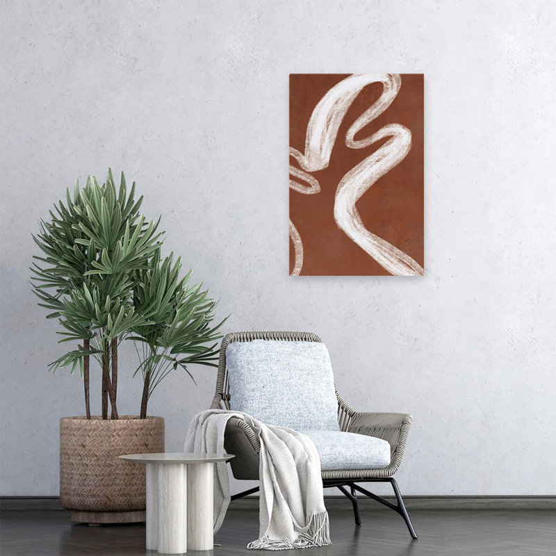 Art abstrait et fil fantôme brun II, H 24 po x l 16 po