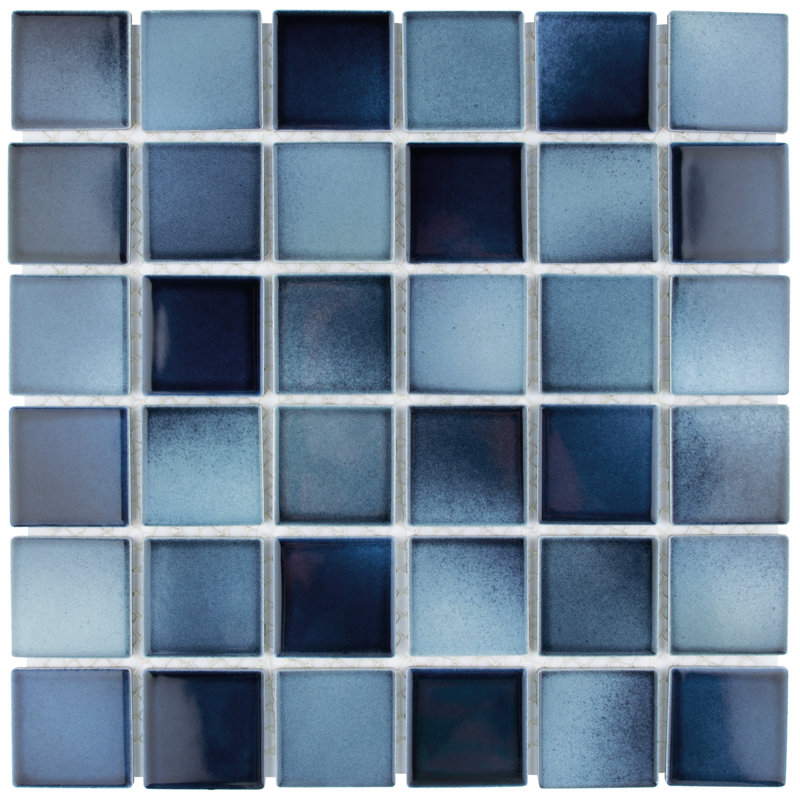 Squire Quad Stream 12-1/2" x 12-1/2" Porcelain Mosaic Floor and Wall Tile