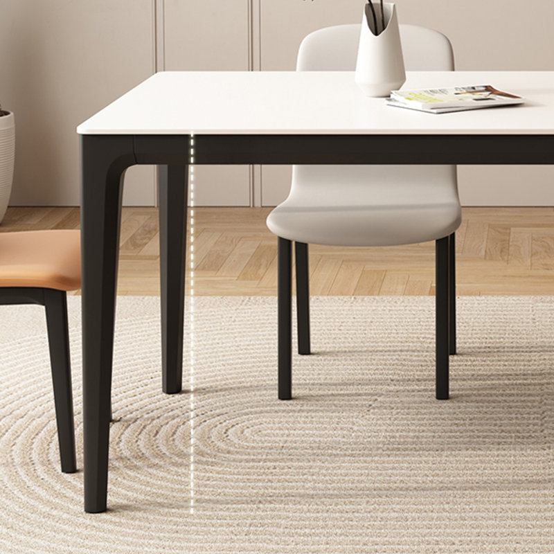 Simple white rectangular dining table, 29.52"H x 70.86"L x 35.43"W 