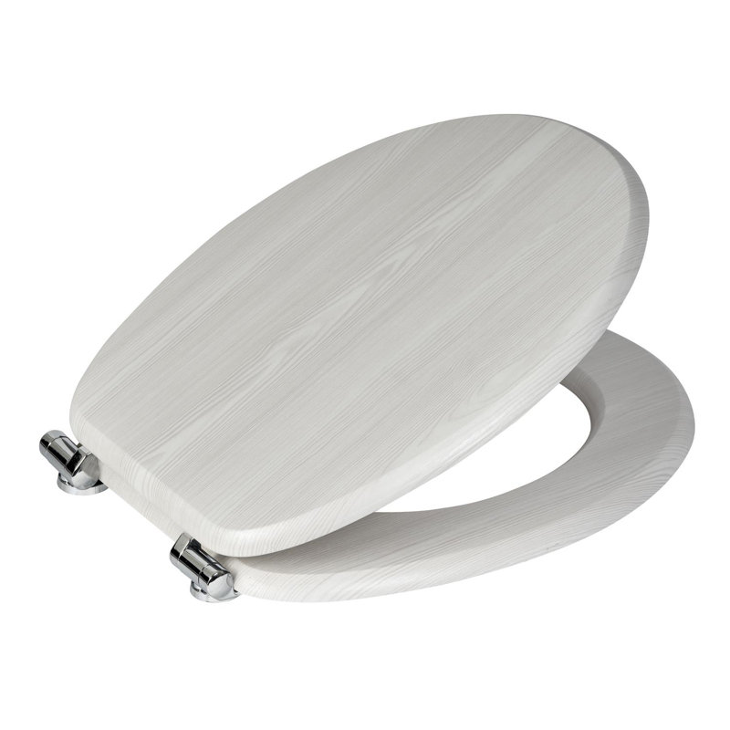 Sellman Soft Close Round Standard Toilet Seat, White Oak
