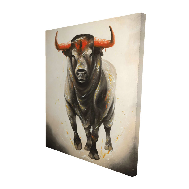 Impression sur toile de féroce taureau - Western Animal Home Decor