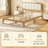 Wooden Bed Frame with Upholstered Headboard