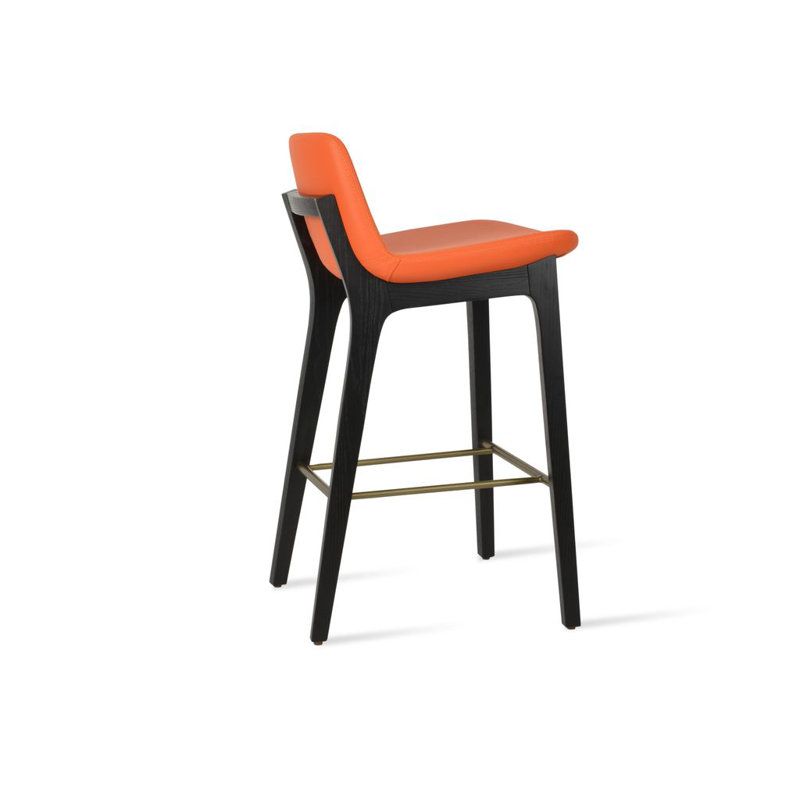 Pera HB Wood Counter, Bar Stool (29" Seat Height), Orange PPM