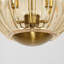 Lustre rond de style milieu du siècle à 3 lumières, intensité variable, verre transparent, cuivre, pour salon
