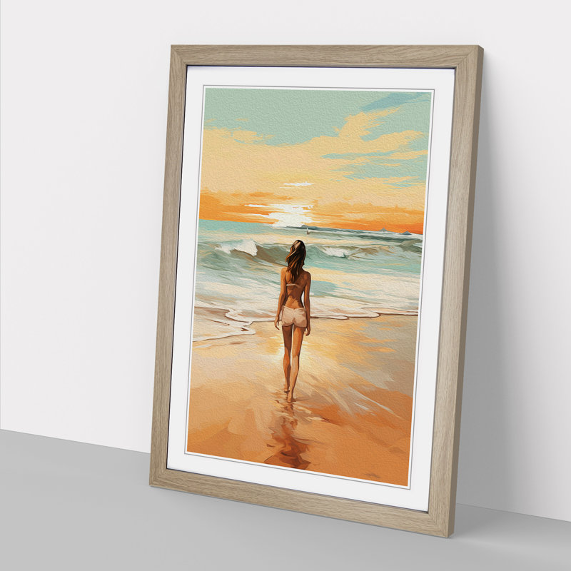 Single Picture Frame Print on Wood, Oak Framed, 34cm H x 25cm W