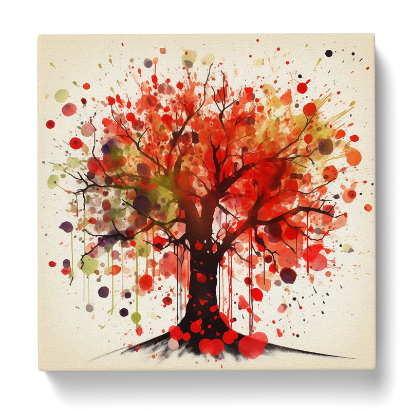 Apple Tree Splatter Art - Print, 35cm H x 35cm W x 3cm D