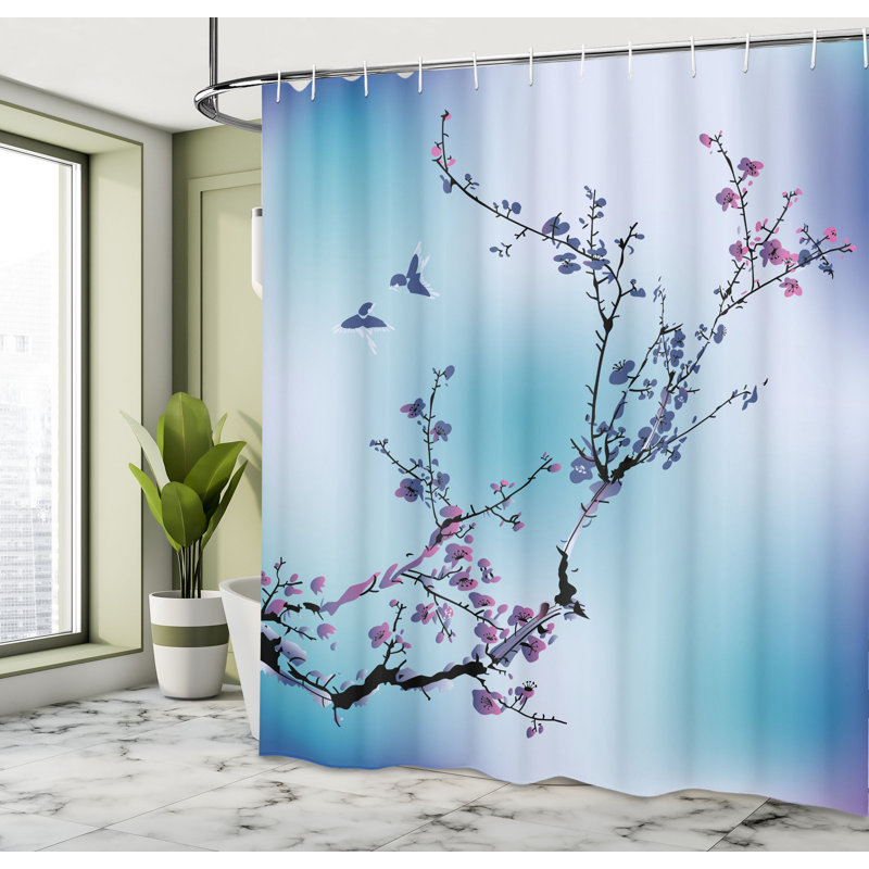 Ensemble de rideau de douche et crochets de la nature, H 84 po x l 69 po, Mauve, écume de mer