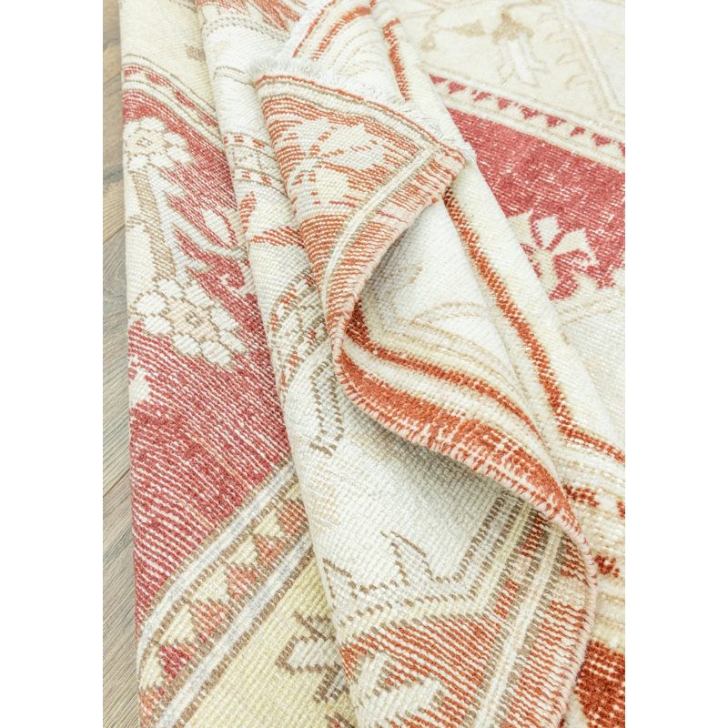 Tapis vintage crème en laine rétro 5 pi 11 po x 10 pi 2 po rétro 1980