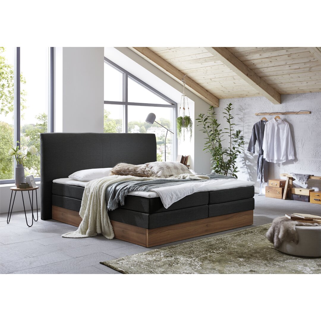 Boxspringbett Clukey mit Topper und Bettkasten