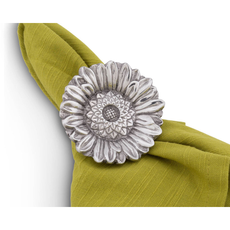 4 Piece Butterfly and Flower Napkin Ring Set