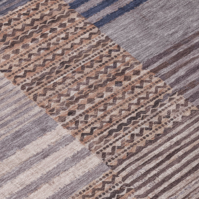 Machine Washable Indoor/Outdoor Chantille ACN2749 Striped Rug, 9' x 12', Brown