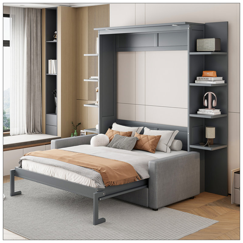 Lit pour chambre à coucher, gris