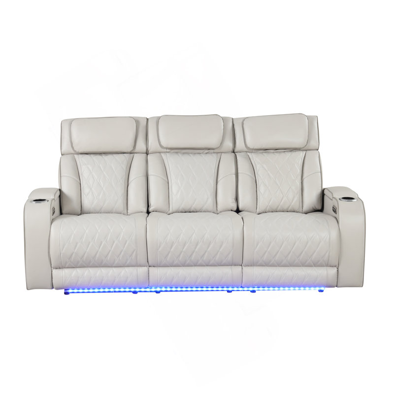 Fortuner Modern Style Upholstery Recliner 2PC Livingroom Set Made With Wood & Massage Function Included-, Beige