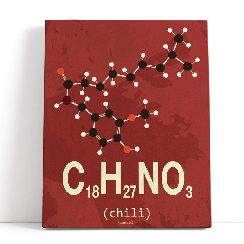 Molecule Chili - reproduction d'art sur toile, H 30 po x l 24 po