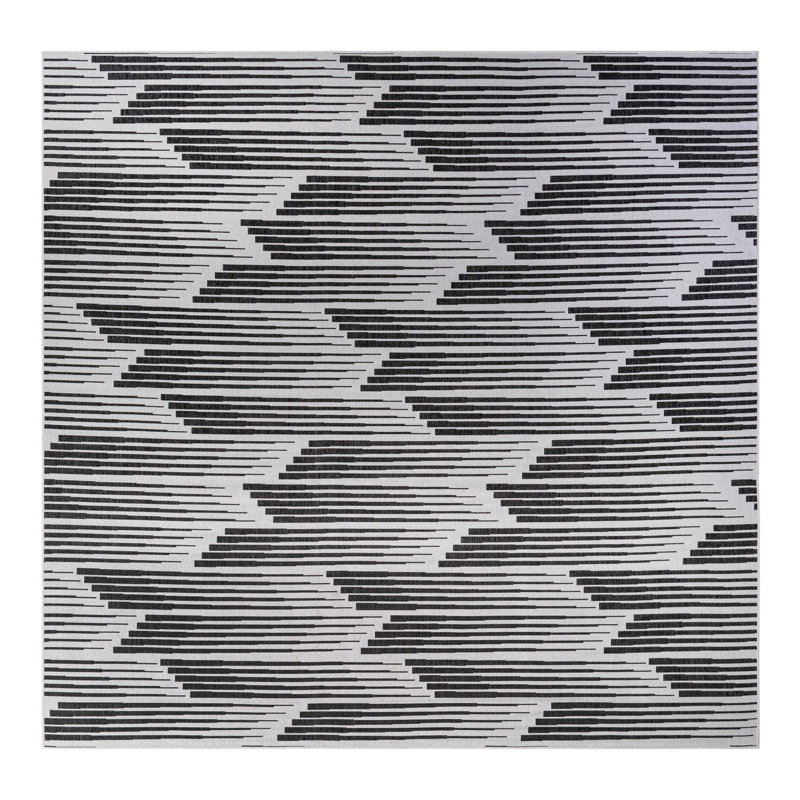 Outdoor Modern Indoor/Outdoor Area Rug, Square 13'1"