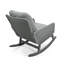 Chaise berçante moderne grise avec coussins de siège et fabrication en bois pour un cadre spacieux et élégant