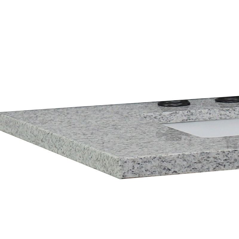 25" Gray Granite Countertop with White Ceramic Undermount Sink