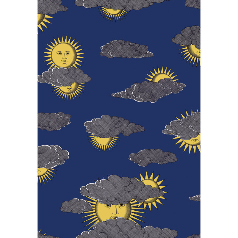 Fornasetti Senza Tempo II Wallpaper Roll, Yellow Blue