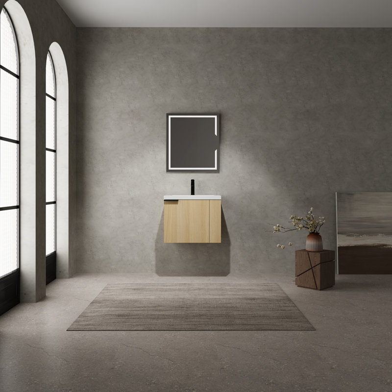 Meuble-lavabo de salle de bain 24 po, armoire en chêne, style américain et meuble-lavabo moderne de 24 po au design fonctionnel