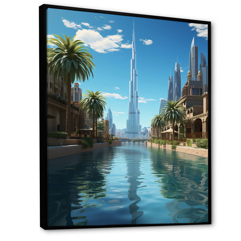 Cityscapes, reproduction d'art sur toile, H 40 po x l 30 po x P 1,5 po, Cadre flottant noir
