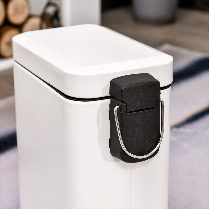 Calmar Steel Step On Kitchen Trash Can - 5L, White