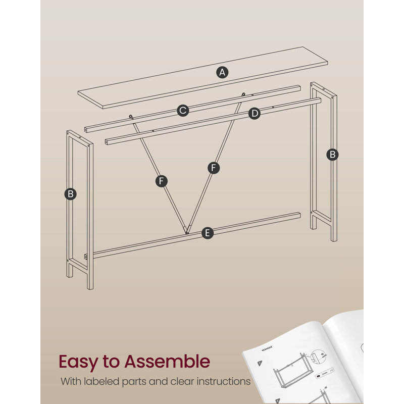 Console pour canapé, console d'entrée étroite, pour salon, chambre à coucher, assemblage facile