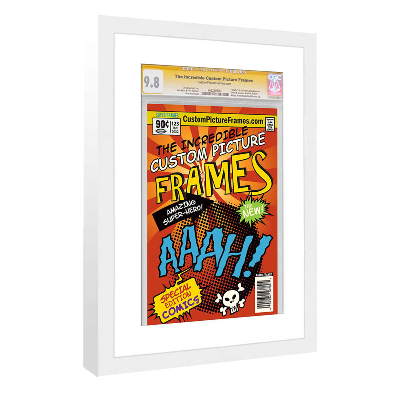 Wood Picture Frame with Mat, White/White, 7.75" x 10.5"
