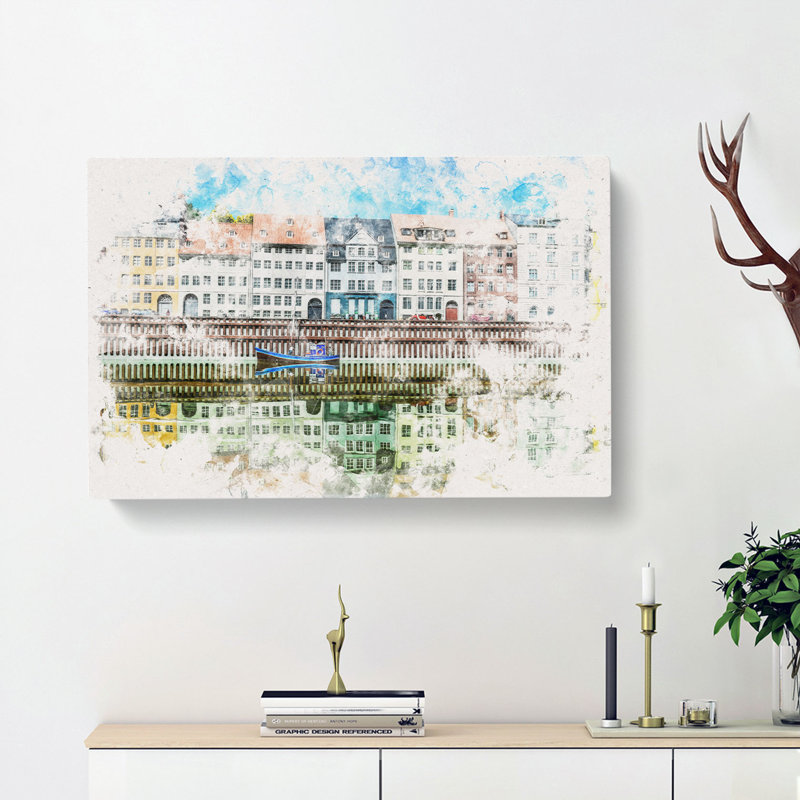 Nyhavn In Copenhagen - Wrapped Canvas Print, 60cm H x 91cm W x 3cm D