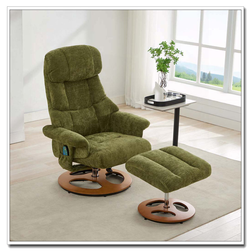 Fauteuil inclinable ergonomique avec repose-pieds, Vert
